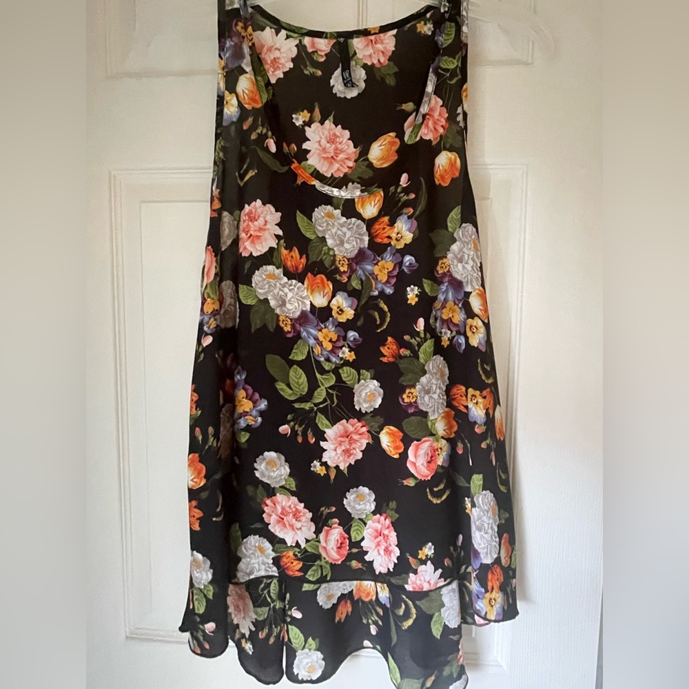 Black Floral Razorback Tank - Love Culture